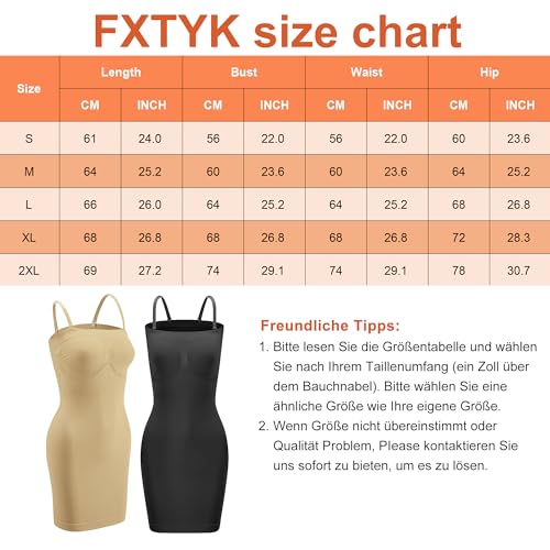 FXTYK TräGerlos Bauch-Control Kleid Unterkleid Shapewear Damen Stark Formend Body Unterrock Kleider FüR Damen Abnehmbare Schulterriemen Camisole Shaping Full Slips Dress