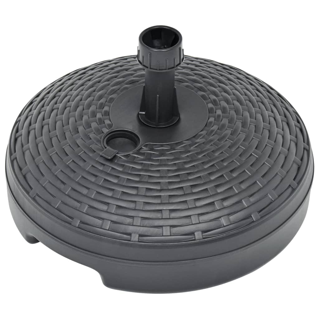 Supporto per ombrellone bianco con motivo in rattan, 20 l, per acqua o sabbia, in plastica, stabile e durevole, per giardino ed esterni