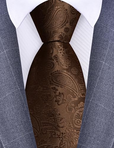 Image of GUSLESON 3.15 inch(8cm) Fashion Paisley Ties Mens Woven Jacquard Necktie for Wedding