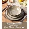 GBHOME Stoneware Dinnerware Sets for 4,12 Pieces Rustic Earthenware Plates and Bowls Set,Handmade Reactive Glaze Ceramic Plate Sets, Chip Resistant Dishes, Microwave & Dishwasher Safe,Driftwood Taupe