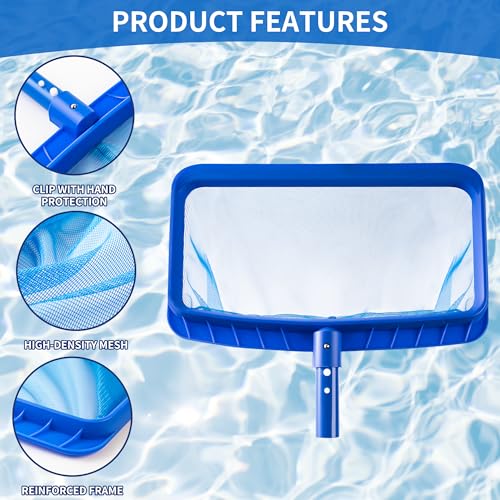 Tavaleu Pool Skimmer- Pool Skimmer Net without Pole, Swimming Pool Leaf Skimmer Net with Reinforced Frame, Larger Capacity Pool Nets for Cleaning - Thumbnail 4