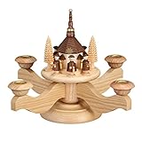 Volkskunstwerkstatt Unger Adventsleuchter mit LED innenbel. Seiffener Kirche - Echt Erzgebirge® #0510E