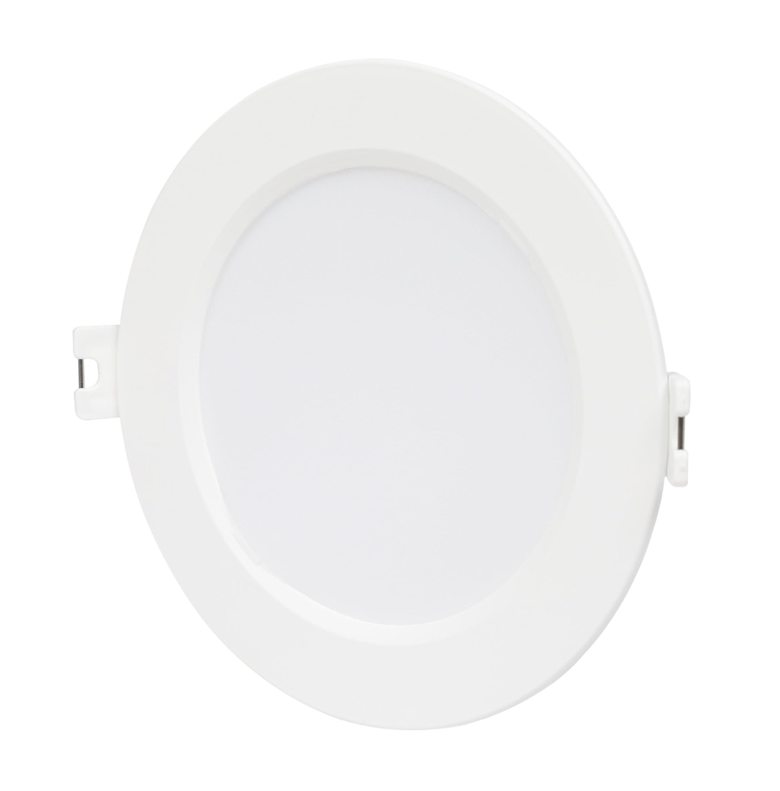Bright Source Core LED Round Panel Downlight, Slimline Recessed Ceiling Spotlight, 6W, 540lm, 4000K Cool White, IP20, 105mm Cutout, LED Driver Included