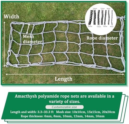 Heavy Duty Kids Climbing Cargo Net - 3.3x6.6ft Playground Safety Net, Military-Grade Treehouse & Outdoor Equipment Climbing Accessory, Durable Backyard Fun