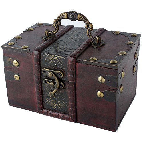 niceeshop(TM) Rétro Rectangulaire Boîte en Bois à Bijoux avec Style Antique avec Poignée, Brune