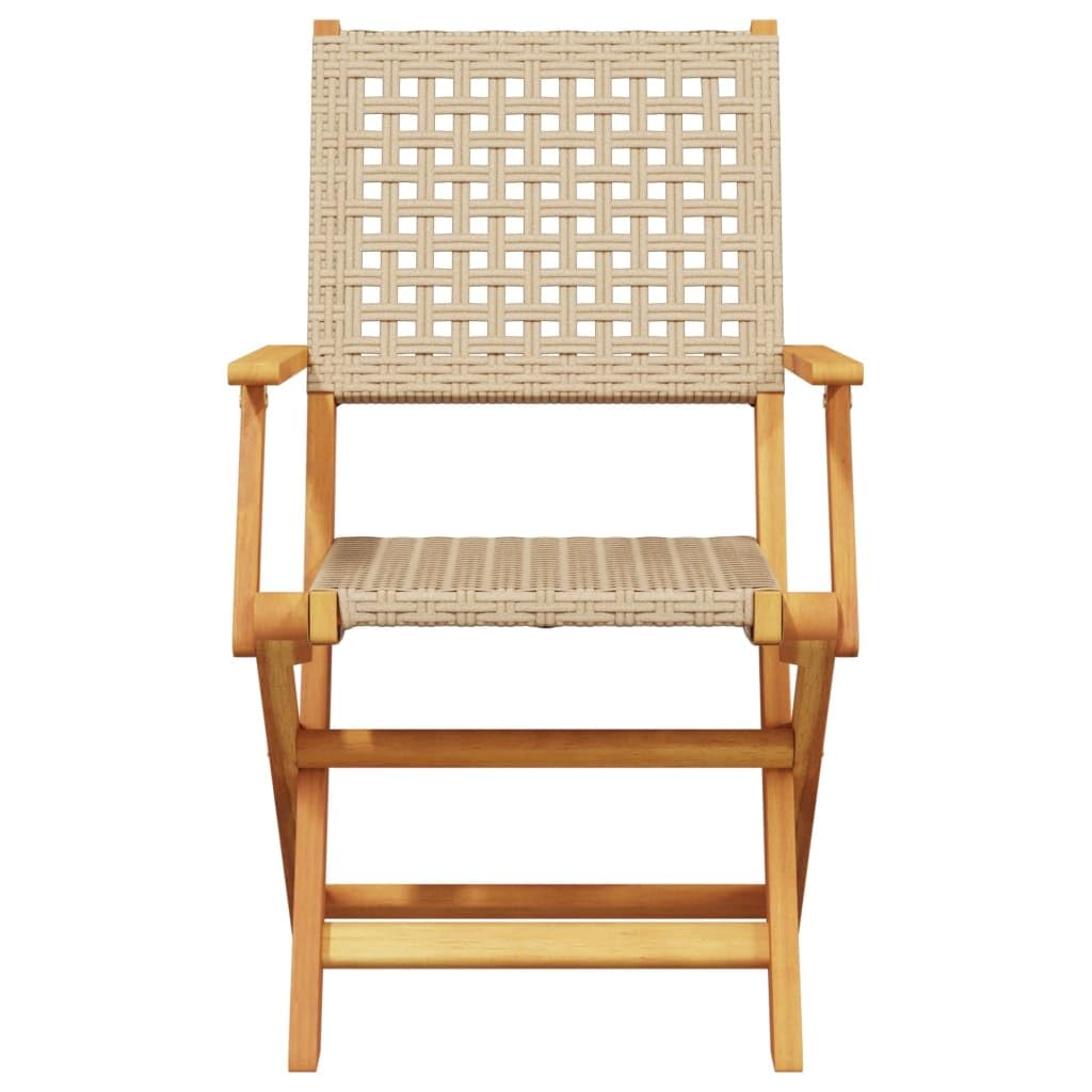 Set da 3 pezzi da bistrot beige in polyrattan e legno masselloOutdoor Outdoor Set