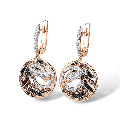 Santuzza 925 Sterling Silver Gemstone White Cubic Zirconia Animal Dangle Earrings for Women2