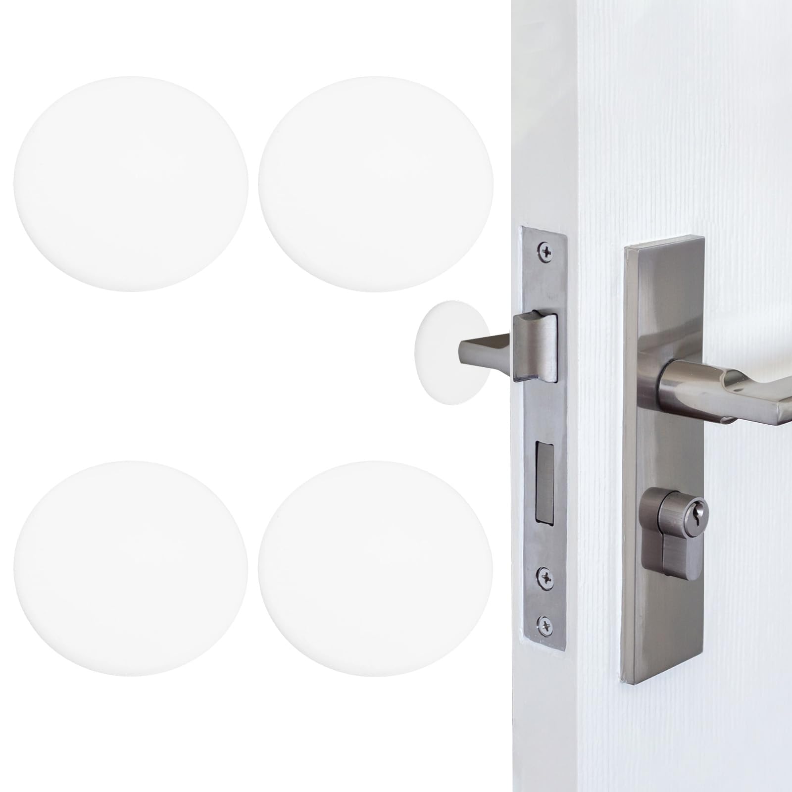 Butée de porte en silicone PATIKIL blanche de 7,9 cm pour protection murale de maison (Lot de 4)