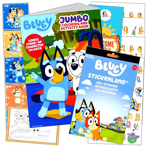 Bendon Bluey Coloring Activity Set with Bluey Stickers, Coloring Book, Reward Sticker Set, and More