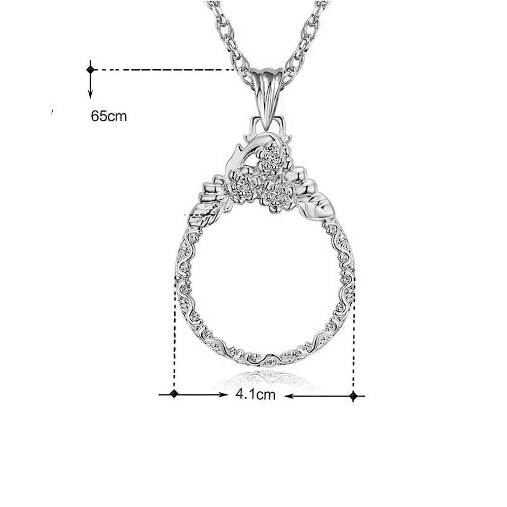 Lente d'Ingrandimento per Collana, monocolo, Lente d'Ingrandimento per Libri, giornali, mappe, Artigianato, Hobby, Lente d'Ingrandimento Leggera/Argento