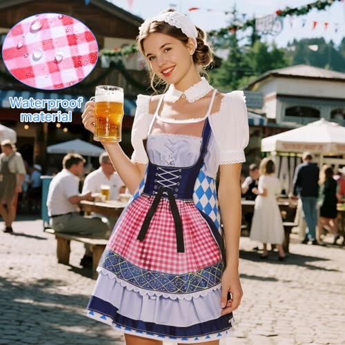 Münchner Oktoberfest Kochschürze, Schürze Kochschürze Lustige Grillschürze für Männe Damen, Lustige Grillschürze & Dirndlschürze für Oktoberfest, Lustige, Enganliegende, Wasserfeste Schürze (Style B)
