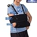 HKJD Medical Arm Sling Shoulder Immobilizer, Adjustable Rotator Cuff Soft Shoulder Sling Wrist Elbow Forearm Support Brace Strap for Subluxation, Dislocation, Sprain, Strain(L)