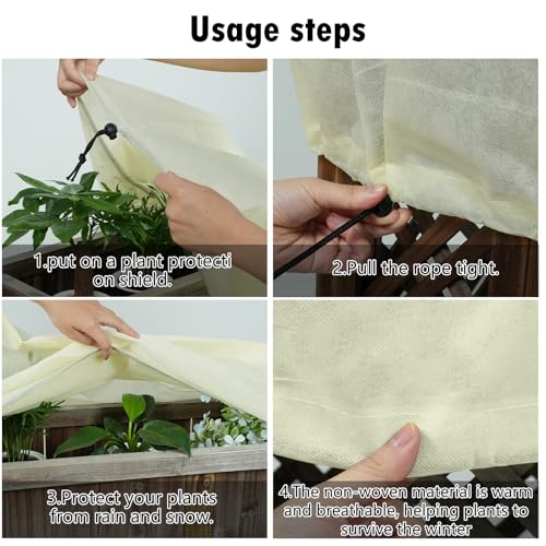 EAVNCLG Rectangular Plant Protection Blanket, Winter Outdoor Garden Frost Protection, 2 Pieces, 78.7 x 39.3 x 17.7 Inches by EAVNCLG - Image 3