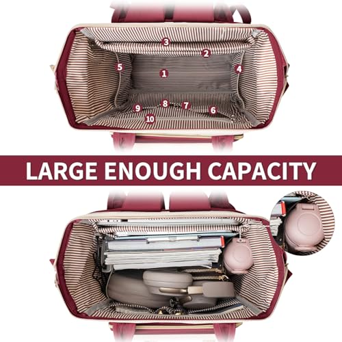 ANILD Travel Laptop Backpack for Women Bag, 15.6 Inch Work Backpack with USB Charging and Port Luggage Strap, Airline Approved Business Work Bag for Nurse College Teacher3