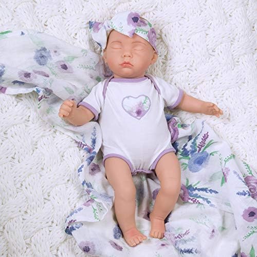 Paradise Galleries Newborn Baby Doll 16 inch Reborn Preemie, Swaddlers: Sleeping Lilac, Safety Tested for 6+, 4-Piece Set