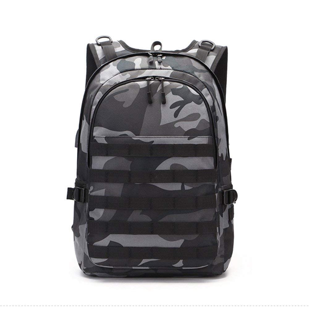 Waterproof Travel Backpack with USB Charging Port, 40L Jedi survival three-level backpack PUBG1 than 1 with the chicken game camouflage computer shoulder student bag
