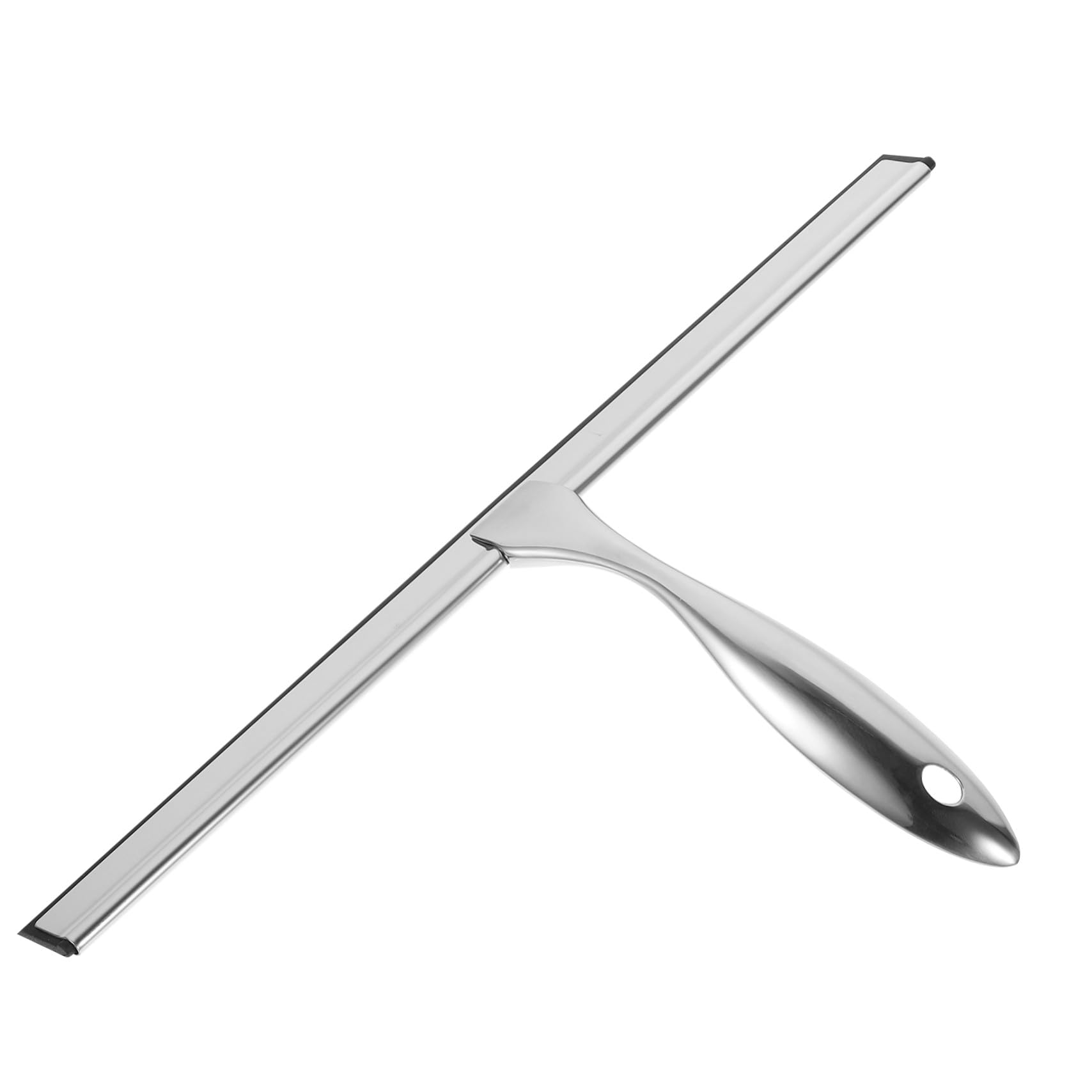 Limpiador de Ducha Gancho Adhesivo de Acero Inoxidable de 14 Pulgadas | Silicona, Acabado Plata, para Espejo y Azulejo, Almacenamiento Fácil, Baño y Lavandería