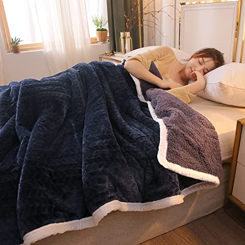 YFXRLC Cama Y Sofa Manta De Felpa Acolchada De 3 Capas Elegante Espiga De Trigo Mantas De Cachemira De Franela Todas Las Temporadas Multiusos Manténgase Caliente Colcha/Sábana,Grey-Twin:100x150cm