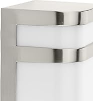 Vista 7 de Progress Lighting Valera LED Collection - Farol acrílico blanco mate, 1 luz, moderno, para exteriores, pequeña pared, luz de níquel cepillado