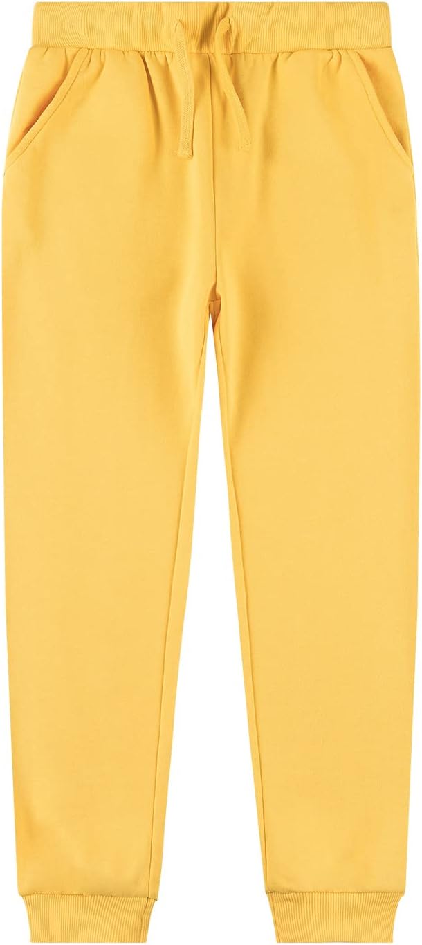 Kid NationKids Unisex Soft Brushed Fleece Casual Pull On Jogger Sweatpants with Pockets for Boys or Girls