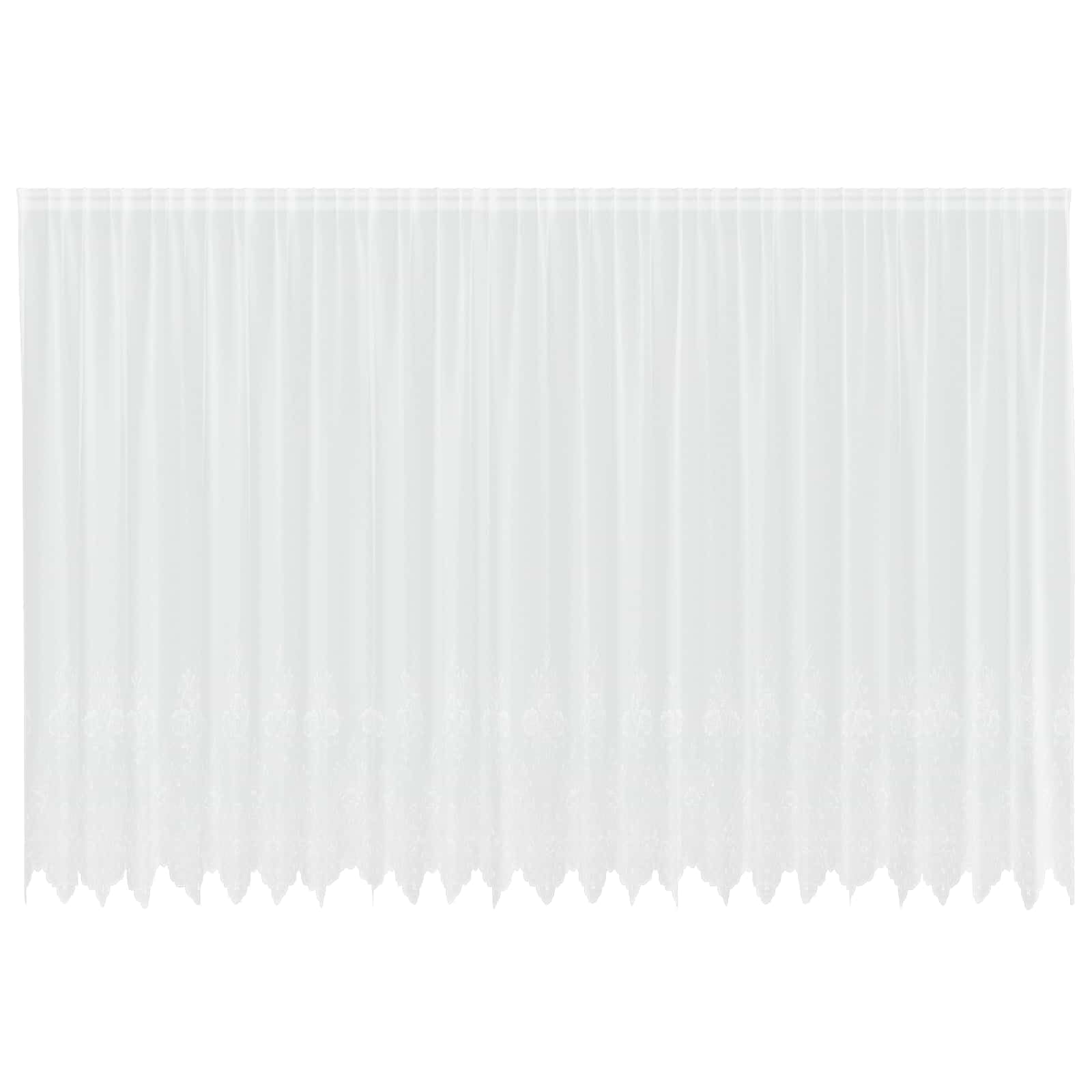 Rideau en Dentelle Blanc Floral 200 x 600 cm, Voilage Translucide en Polyester pour Salon et Chambre, Panneau Décoratif Chic avec 4 Modes d'Installation et Rail S Inclus