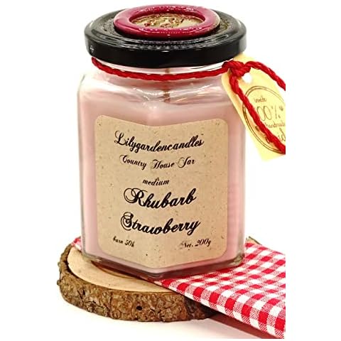 Vela aromática de fresa ruibarbo en cristal rústico Cover
