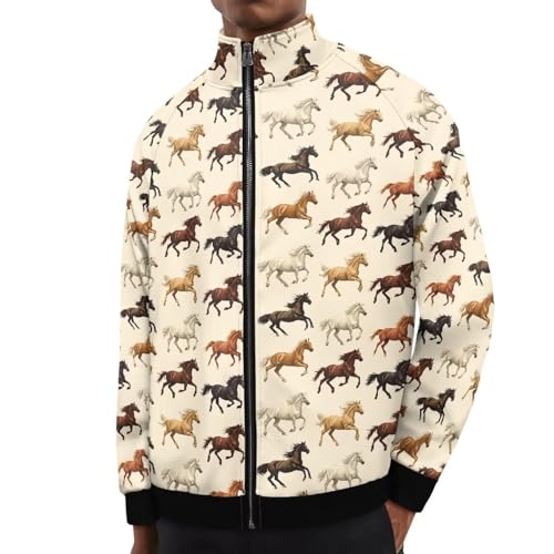 Image of Men's Lightweight Jackets Casual Full Zip Fleece Jacket Men Coats Fashion Long Sleeve Sweatshirt