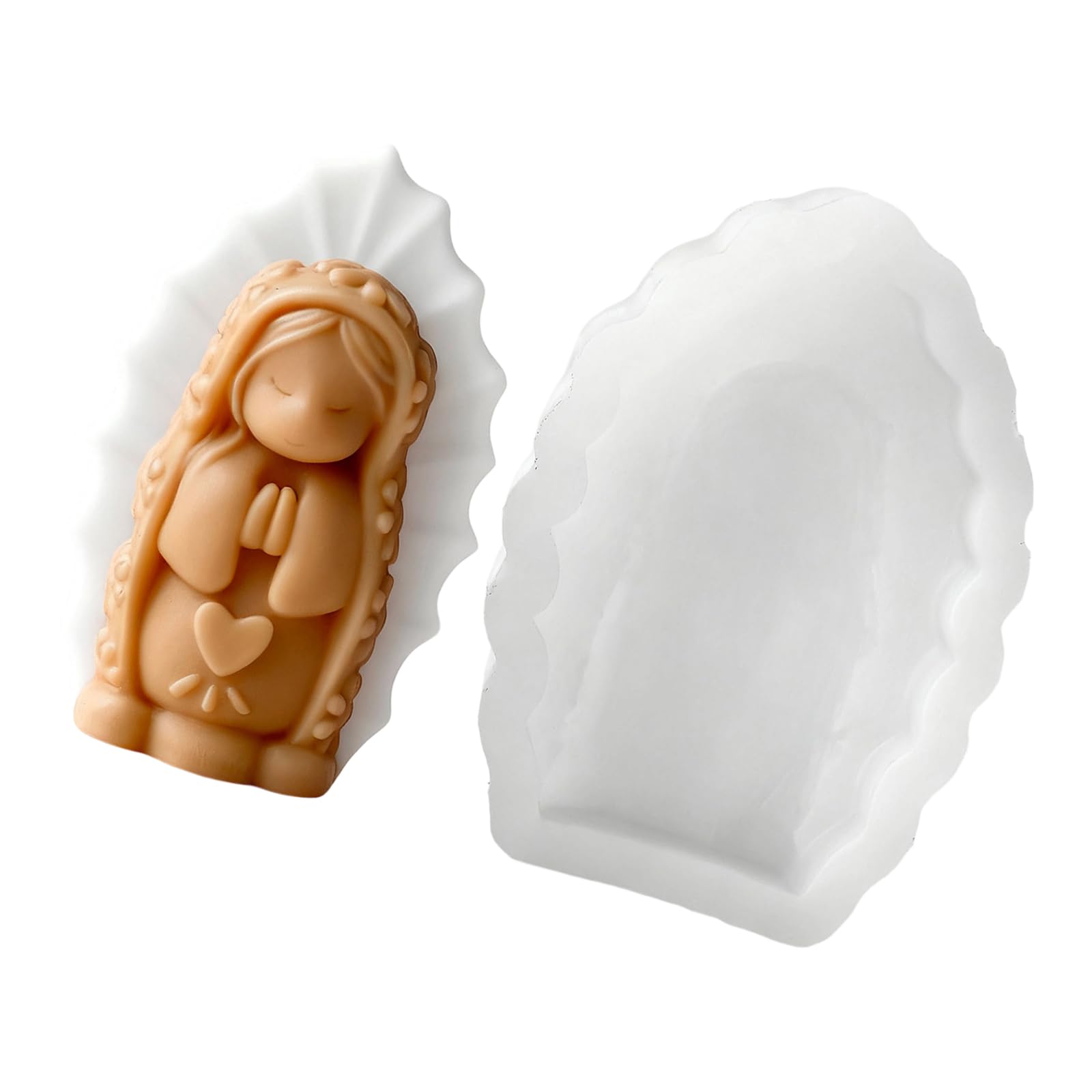 Tsophreniq Praying Girl Silicone for and Soap Creation Decorative Home Accent Flexible