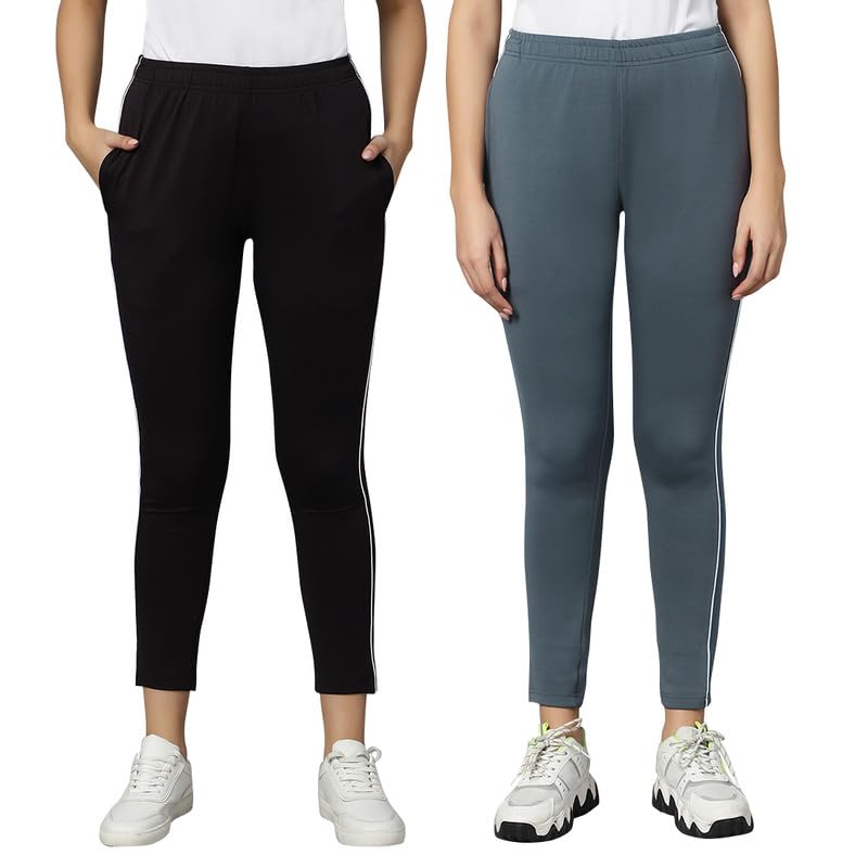 Image of omtex Track Pants for Women with Pockets Elastic Waist Workout Sport,Gym Pants,Yoga Running Pants with Multicolor Trackpants for Women