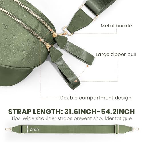 Image of hibear Checkered Crossbody Bag Spacious Bum Bags for Women Nylon Crossbody Fanny Packs Checkered Purse Belt Wallet