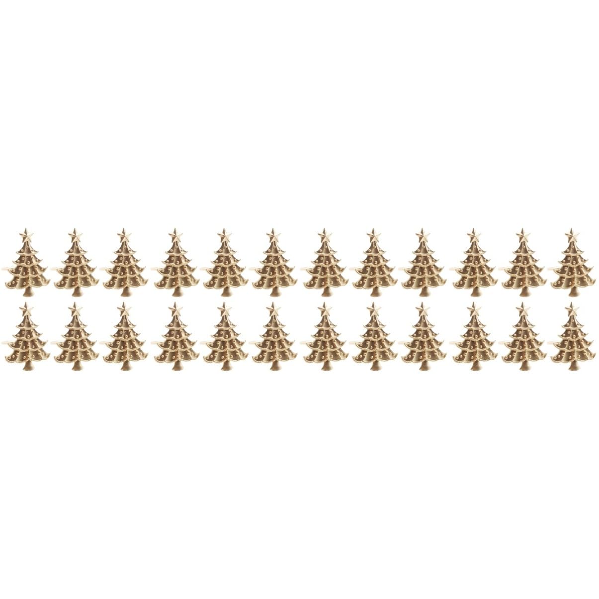 Alipis 24stücke Teiliges Weihnachtsbaum Serviettenringe Metall Für Festliche Tischdekoration Für Dinnerpartys Und Familienfeiern Design Gold