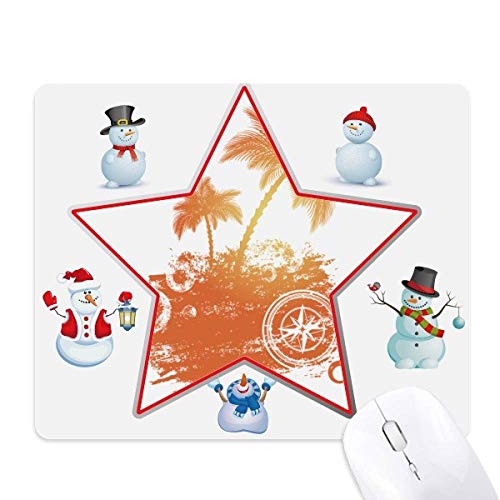 Tapis de souris cocotier beach fini les glissements bonhomme de neige étoile