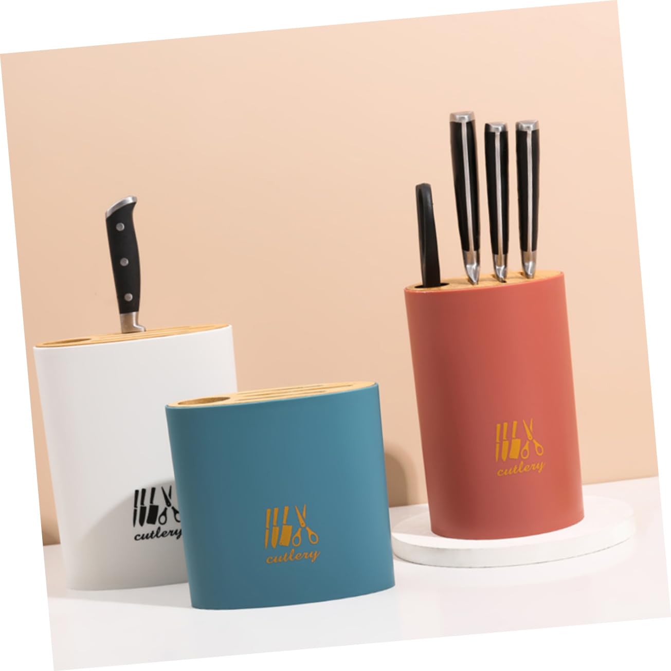 Mikinona 1Pc Professional Knives Storage Rack Kitchen Cutter Holder Stylish Design for Organizing Knives Safely for Home Chefs Enhances Kitchen Aesthetics Efficiency