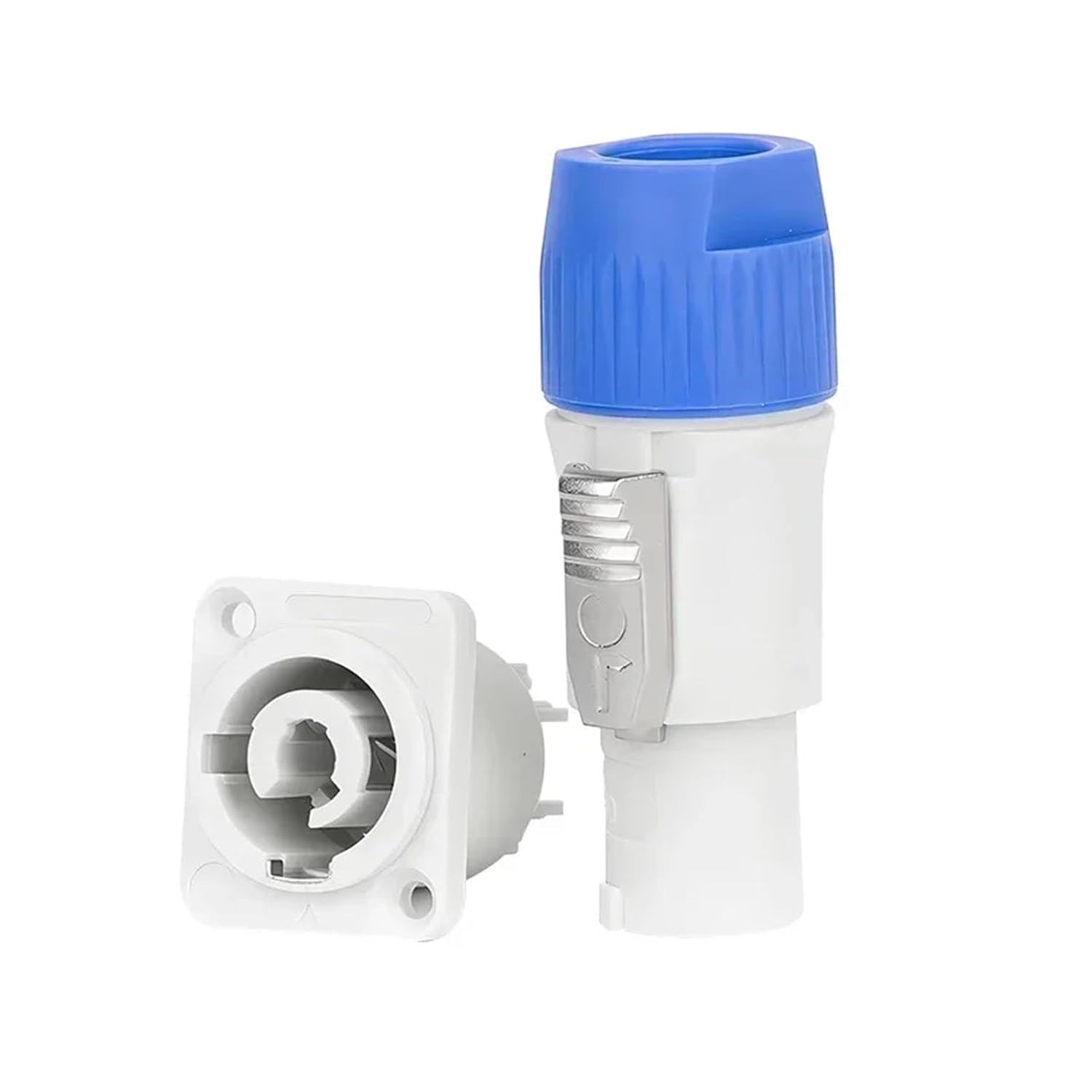 5/10/20 PCS 3 Pin AC Powercon Connector Male Plug NAC3FCA NAC3FCB - 20A/250V for Stage Lighting and LED Screens Blue/White(White Whole,5 PCS)