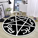 Rugendary Devil Trap Rug Vegvisir Symbole Area Rug Supernatural Carpet Evil Pentacle Satan Witchy Room Decor Thick Carpet for Living Room Bedroom Bathroom Kitchen (Economic Quality, 2x2 ft.)