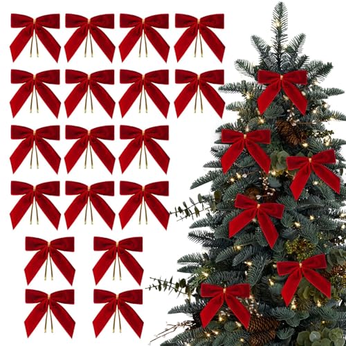 Nœuds décoratifs de Noël en velours supérieur pour ornements extérieurs et intérieurs