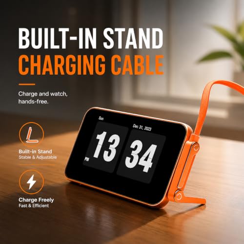 Image of Verilux PD 240W Right Angle Type C Cable Fast Charging 4.9FT /1.5M | C Type Charger Cable with 480Mbps Data Synch, Nylon Braided USB C Cable for iPhone 17 /16 /15, Galaxy S26 /25 /24, Orange