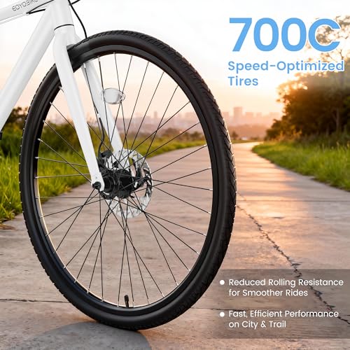 700C Hybrid Bike for Adults, Lightweight Aluminum City