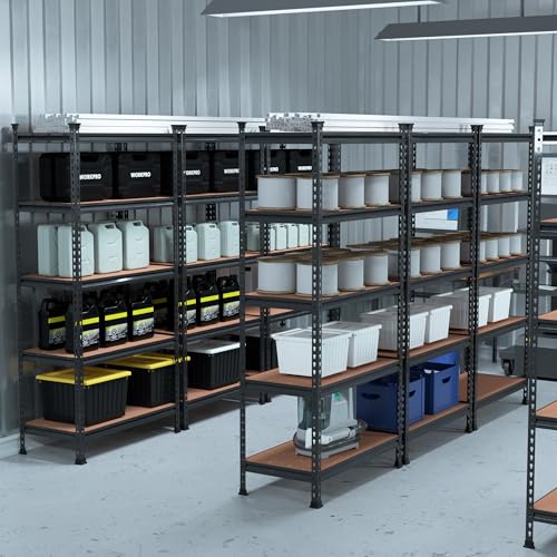 Image of WORKPRO 5-Tier Adjustable Metal Shelving, 36 inchWx18 inchDx72 inchH,4000LBS Capacity