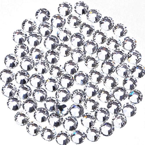 Image of 4500 Pieces Hot Fix Glass Flatback Rhinestones HotFix Round Crystal Gems (Crystal Clear, SS6)