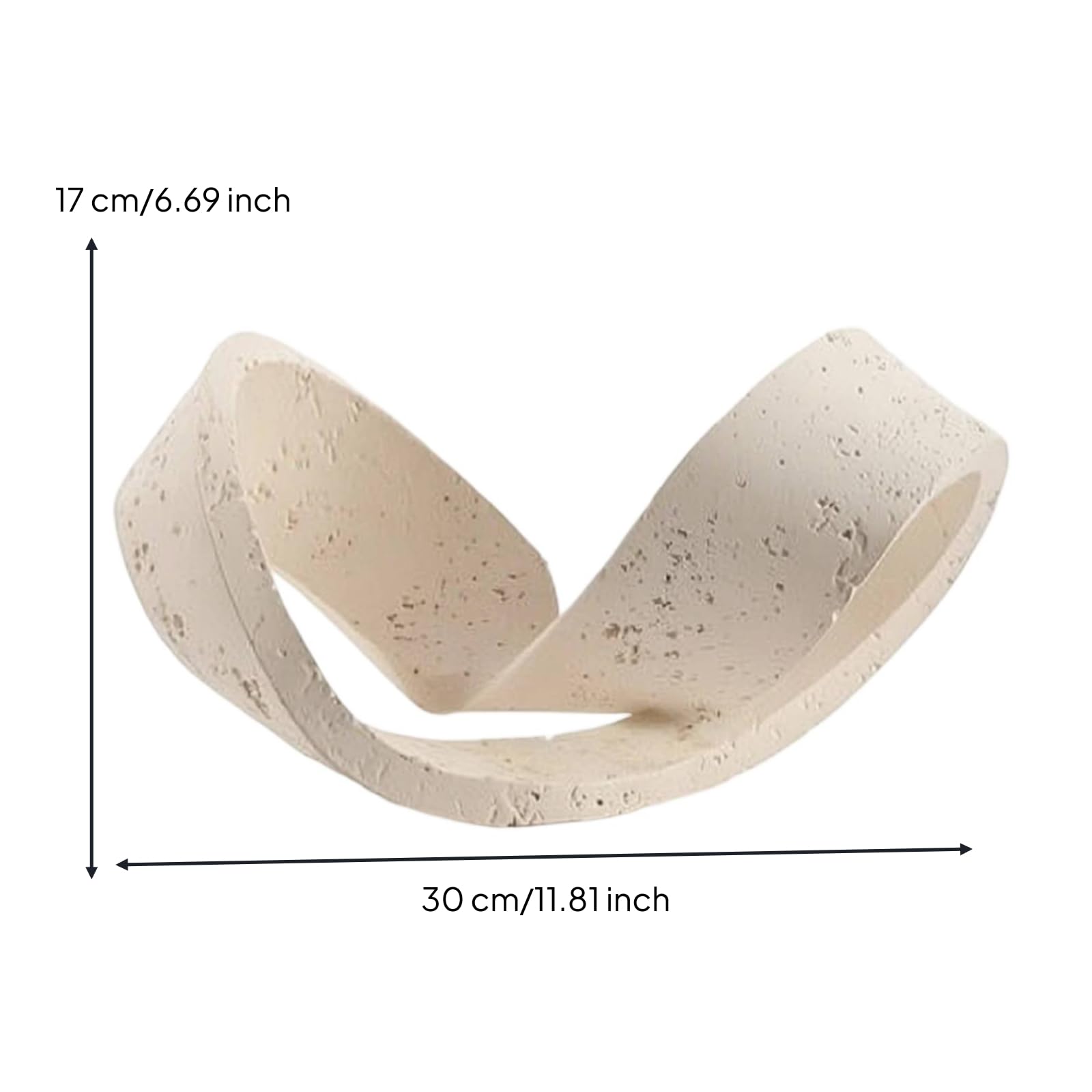 Baoblaze Pieza Geométrica Abstracto con Textura Pétrea Fina para Acentuar coración Rústica en Recibidor Estante y Mueble Entretenimiento, Beige, B, 30 16 17cm