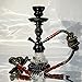 Writfreely 2 Hose Hookah Set, 11” Glass Hookah Shisha with Stable Glass Vase Base with Coals, Tips and Foil Covers, Ready Gift