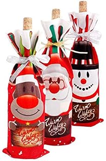 Vektenxi 3Pcs-Creative Christmas Wine Bottle Bags Christmas Decorations Christmas Wine Bags Premium Quality