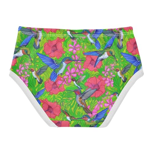 Joisal Cotton Toddlers Underwear Floral Colorful Birds Green Pink Floral Girl Panties Cute Pattern Kids Briefs Undies 2t2