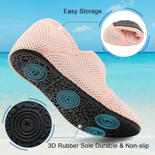 Image of Water Shoes for Women Men Barefoot Beach Swim Aqua Socks Summer Wide Slides Sandals Quick Dry Pool River Sea Sock Shoes