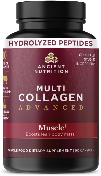 Ancient Nutrition Advanced Multi Collagen Protein Capsules Muscle, 90 Count