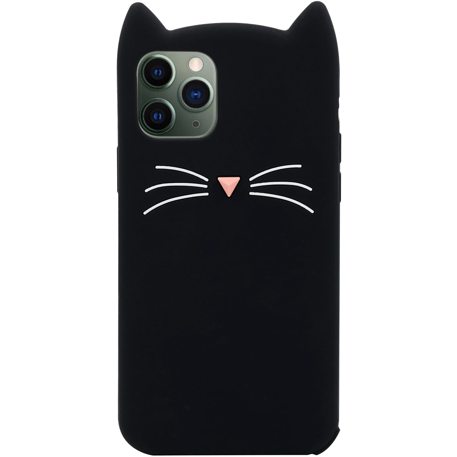 Coque iPhone 11 Pro Max silicone souple noir avec oreilles de chat - 6