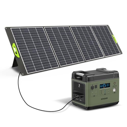 Amazon.co.jp: EENOUR ポータブル電源 P2001 ソーラーパネル400W