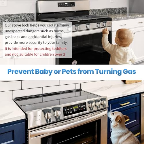 5-Pack Gas Stove Knob Locks for Toddler Safety, Durable Design Knob Safety Covers, Child Proof Oven Knob Locks, Prevent Accidental Touch(Black) - Image 3