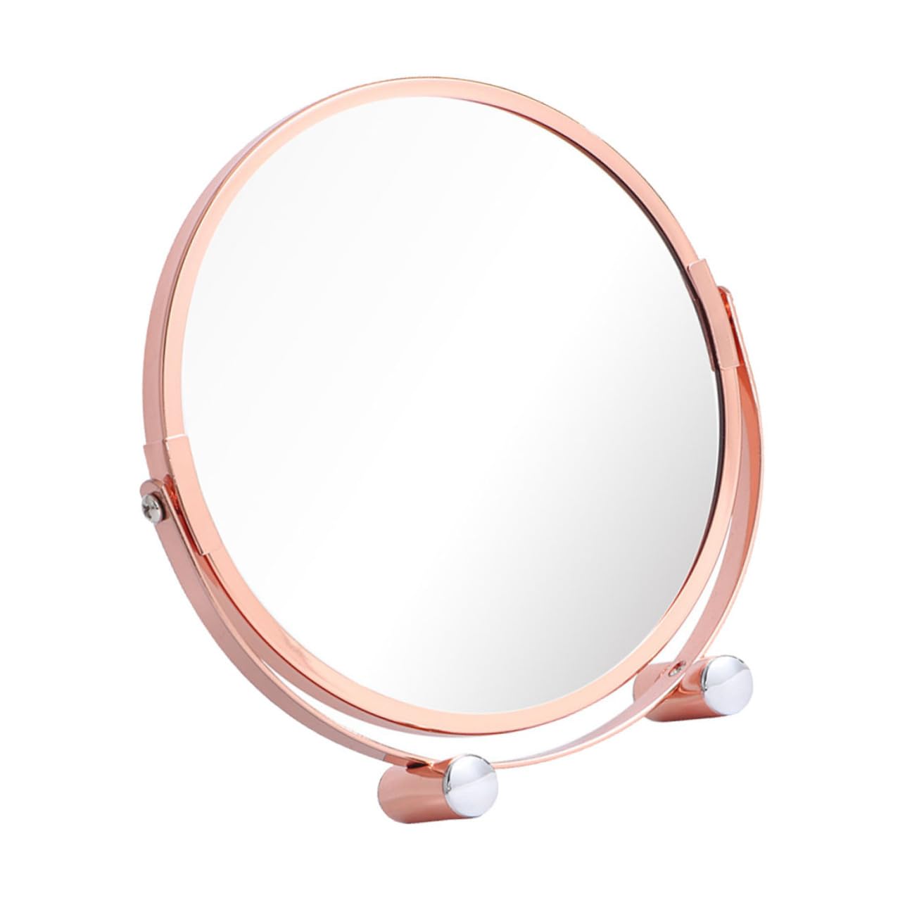 Miroir de maquillage de table rose or rotatif pour bureau et coiffeuse